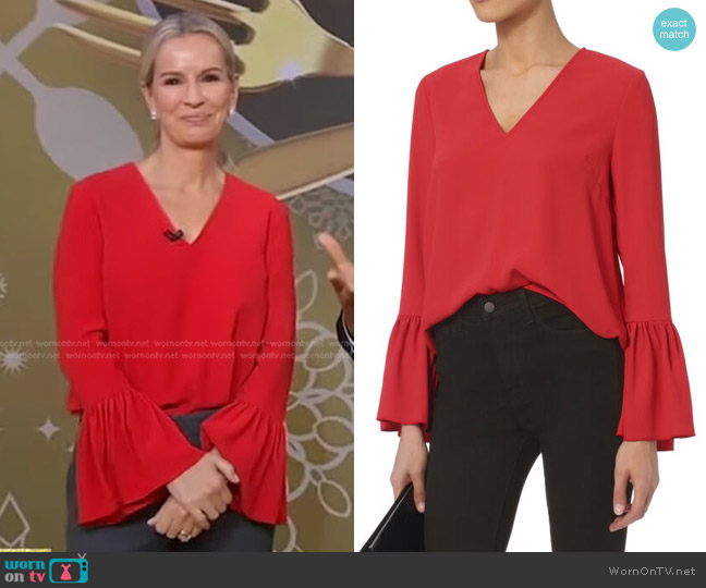 Intermix Katie Bell Sleeve Blouse worn by Dr. Jennifer Ashton on Good Morning America