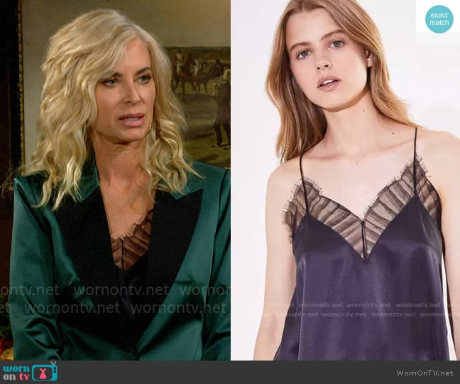 IRO Berwyn Cami worn by Ashley Abbott (Eileen Davidson) on The Young and the Restless