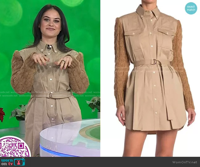 Derek Lam 10 Crosby Vivian Mixed Media Shirt Dress worn by Donna Farizan on Today