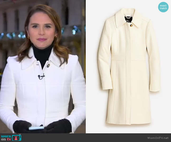 WornOnTV: Elizabeth’s white coat on Good Morning America | Elizabeth ...