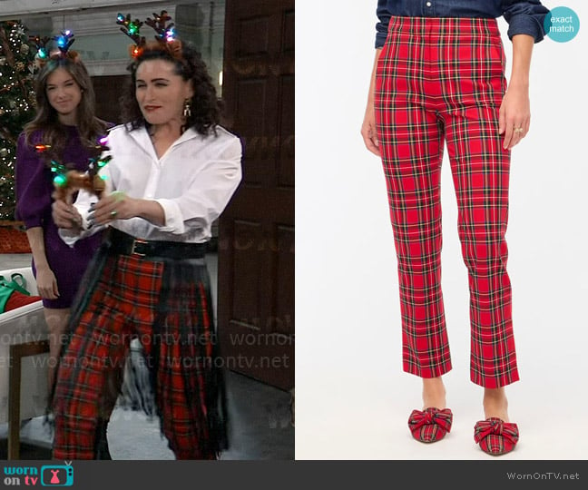 J. Crew Tartan crop straight pant worn by Lois Cerullo (Rena Sofer) on General Hospital