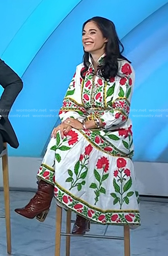 Jacqui Gifford’s white floral print dress on Today