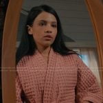 Jackie’s pink waffle knit robe on My Life with the Walter Boys