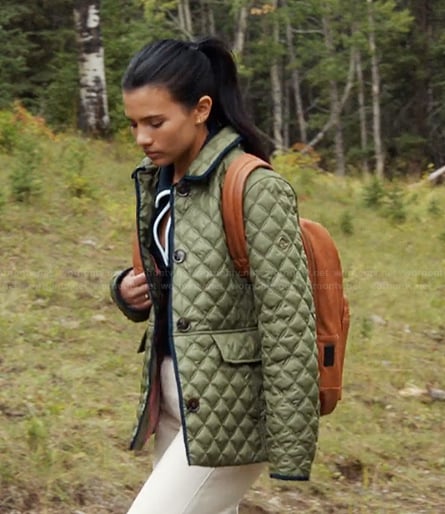 Jackie's green quilted jacket on My Life with the Walter Boys