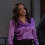 Jada’s purple satin shirt on Days of our Lives