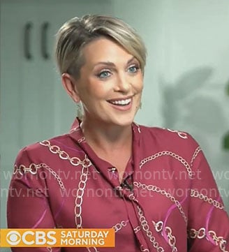 Jamie Yuccas’ chain print blouse on CBS Mornings