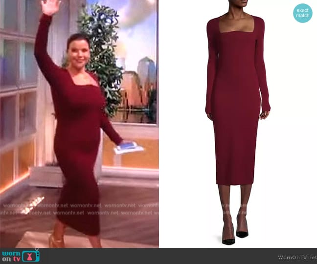 Jason Wu Square-Neck Wool Rib-Knit Midi-Dress worn by Ana Navarro on The View