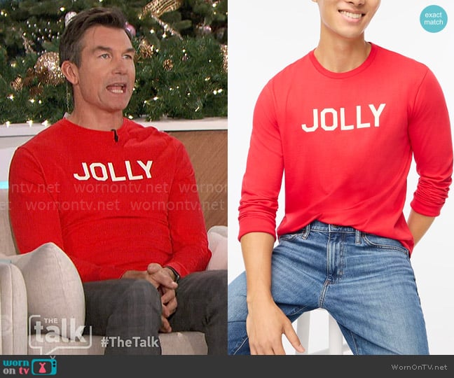 J. Crew Jolly Graphic Tee worn by Jerry O'Connell on The Talk