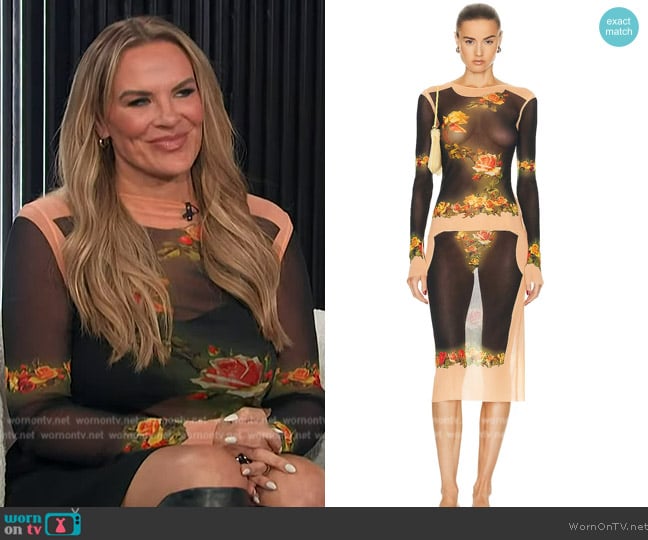 Jean Paul Gaultier Printed Fleurs Petit Grand Dress worn by Heather Gay on E! News