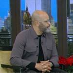 Jeffrey Wright’s gray button down jacket on Live with Kelly and Mark