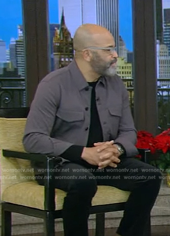 Jeffrey Wright’s gray button down jacket on Live with Kelly and Mark