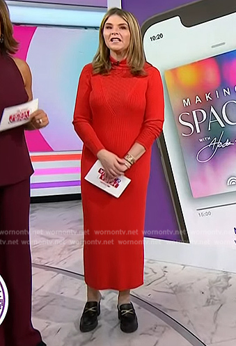 Jenna’s red knit long sleeve dress on Today