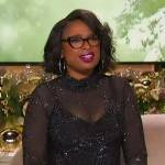 Jennifer’s black sheer rhinestone dress on The Jennifer Hudson Show