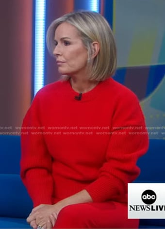 Jennifer’s red sweater on Good Morning America