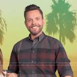 Joel McHale’s grey plaid shirt on Access Hollywood