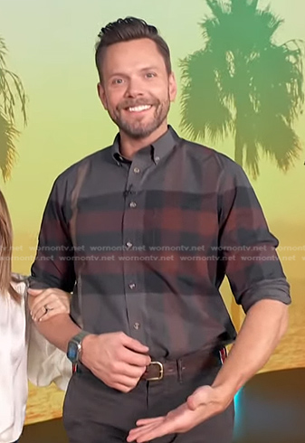 WornOnTV: Joel McHale’s grey plaid shirt on Access Hollywood | Clothes ...