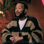 John Legend’s striped fuzzy cardigan on The Voice