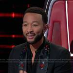 John Legend’s black jewel embellished suit on The Voice