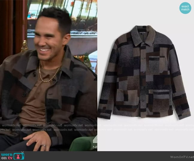 John Varvatos Coroados Relaxed Fit Shirt Jacket worn by Carlos PenaVega on The Kelly Clarkson Show