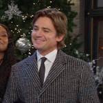 Johnny’s grey check coat on Days of our Lives