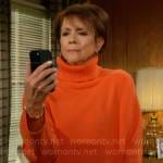 Jordan’s orange turtleneck sweater on The Young and the Restless