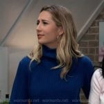 Josslyn’s blue cropped turtleneck on General Hospital