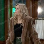 Josslyn’s brown fur jacket on General Hospital