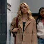 Josslyn’s camel coat on General Hospital