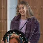 Josslyn’s purple fur coat on General Hospital