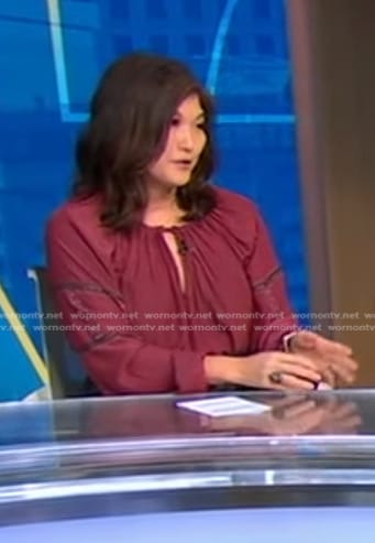 Juju's red keyhole blouse on Good Morning America