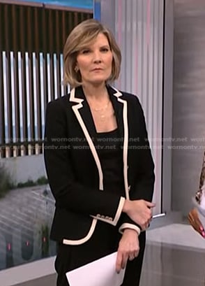 Kate's black tipped blazer on NBC News Daily