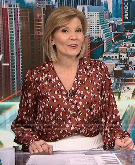 Kate's brown floral blouse on NBC News Daily