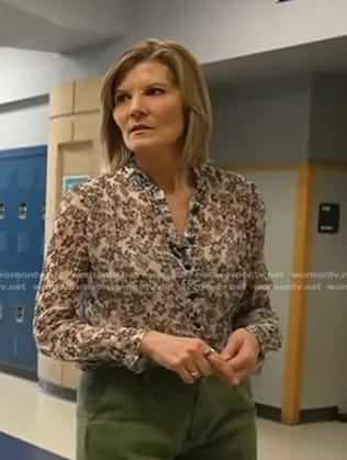 Kate Snow’s floral print sheer blouse on Today