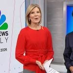 Kate’s red tie waist blouse on NBC News Daily
