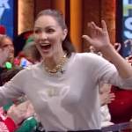 Katharine’s gray reindeer sweater on Live with Kelly and Mark