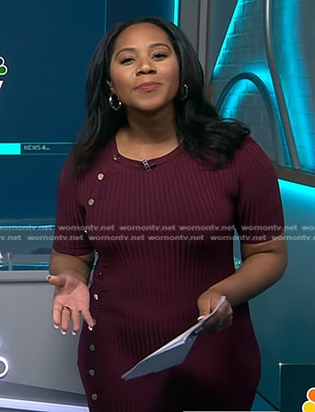 Kay’s burgundy ribbed dress on NBC News Daily