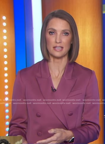 Kayna Whitworth's pink double breasted blazer on Good Morning America