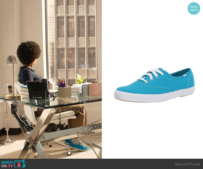 Keds Champion Seasonal Canvas Sneaker in Neon Blue worn by Nella Rogers (Sinclair Daniel) on The Other Black Girl