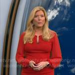 Kelly Cass’ red keyhole dress on CBS Mornings