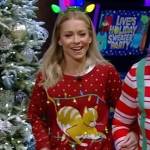 Kelly’s cat print light up Christmas sweater on Live with Kelly and Mark