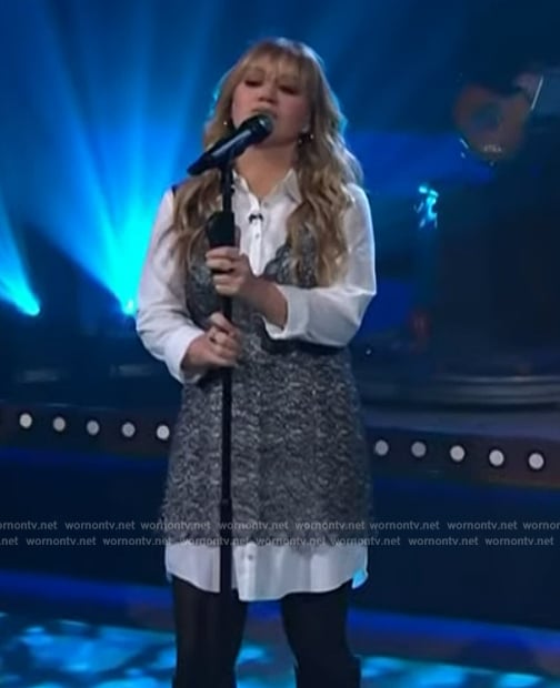 WornOnTV: Kelly’s lace layered dress on The Kelly Clarkson Show | Kelly ...