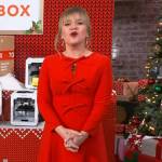 Kelly’s red bow detail dress on The Kelly Clarkson Show