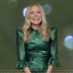 Kelly’s green metallic dress on Live with Kelly and Mark