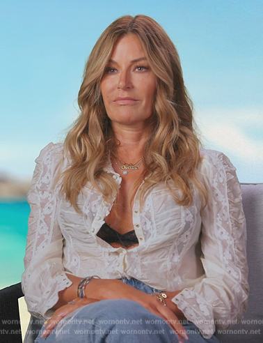 WornOnTV Kelly s White Lace Confessional Top On The Real Housewives WornOnTV Kelly s White Lace Confessional Top On The Real Housewives