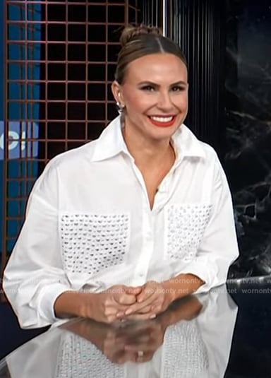 Keltie’s white studded pocket shirt on E! News