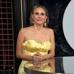 Keltie Knight’s yellow strapless dress on E! News