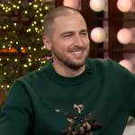 Kendall Schmidt’s green horse print sweater on The Kelly Clarkson Show