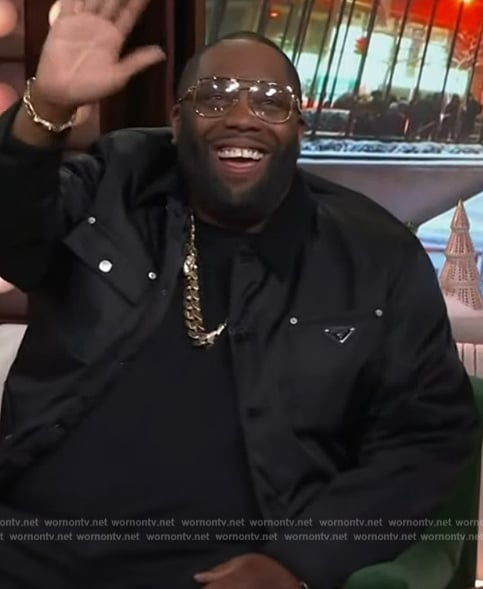 Killer Mike’s black jacket on The Kelly Clarkson Show