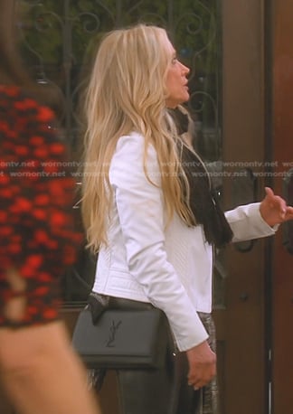 Kim Richards's black shoulder bag on The Real Housewives of Beverly Hills