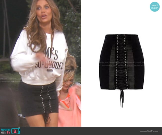 Dolce & Gabbana Lace-Up Mini Skirt worn by Dorit Kemsley on The Real Housewives of Beverly Hills